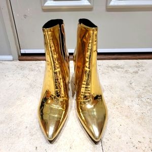 Gold ankle boots